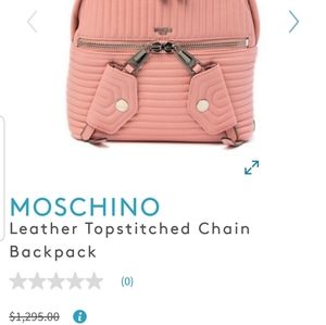 Moschino Leather Topstitched Chain Backpack